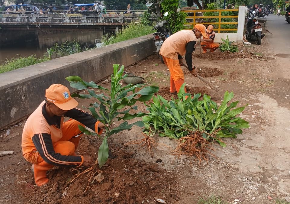 Bantaran Kali Cengkareng Drain Disulap Jadi Taman Hijau, Pemkot Cegah PKL Kembali Berjualan