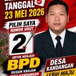 Dadang Kurniawan Maju dalam Pemilihan BPD Dusun Krajan Desa Kandangan, Usung Amanah dan Kerja Nyata