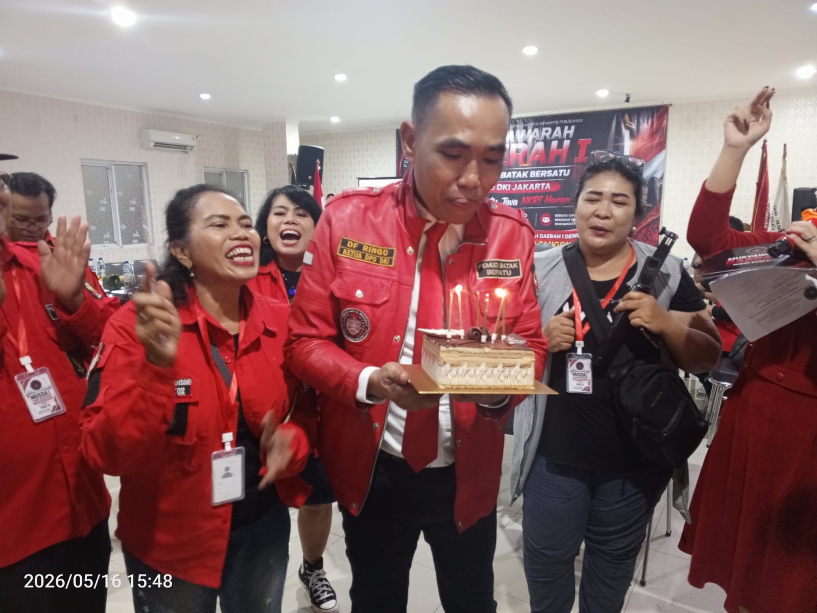 Dayan F. Siringo Ringo Siap Lanjutkan Kepemimpinan Pemuda Batak Bersatu DKI Jakarta, Dapat Kejutan Ulang Tahun di Tengah Musda (2)