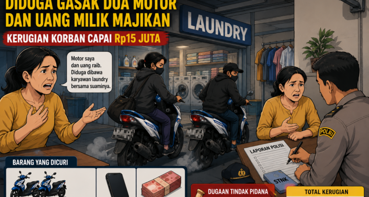 Diduga Karyawati Laundry dan Suaminya Bawa Kabur Dua Motor Majikan di Cengkareng