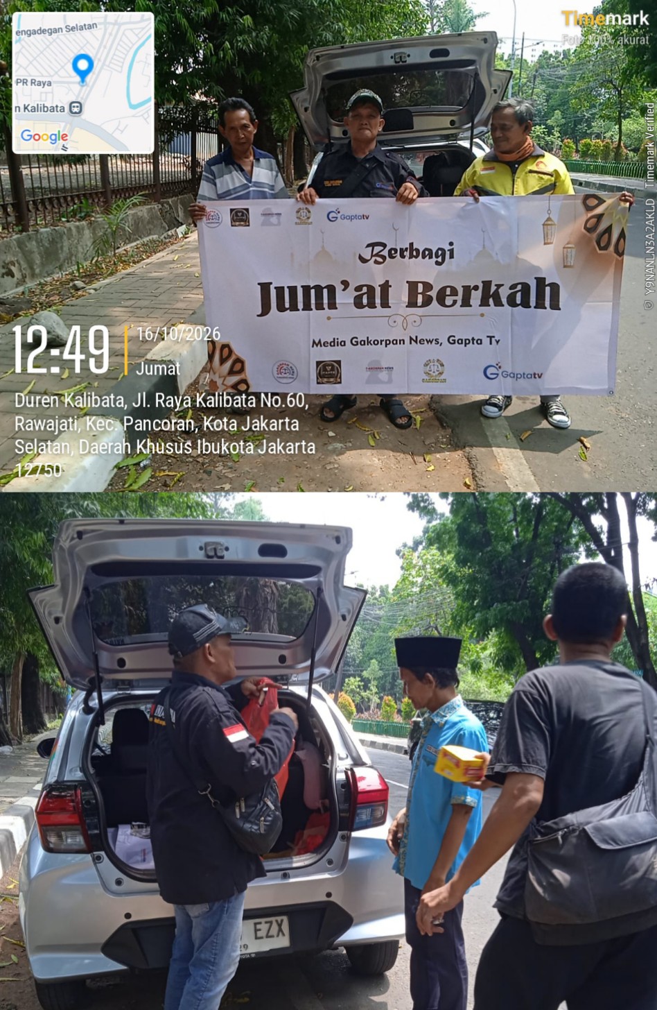 Berbagi Kebahagiaan, Media Gapta TV dan Media Gakorpan Berbagi Nasi Kotak di Jumat Berkah