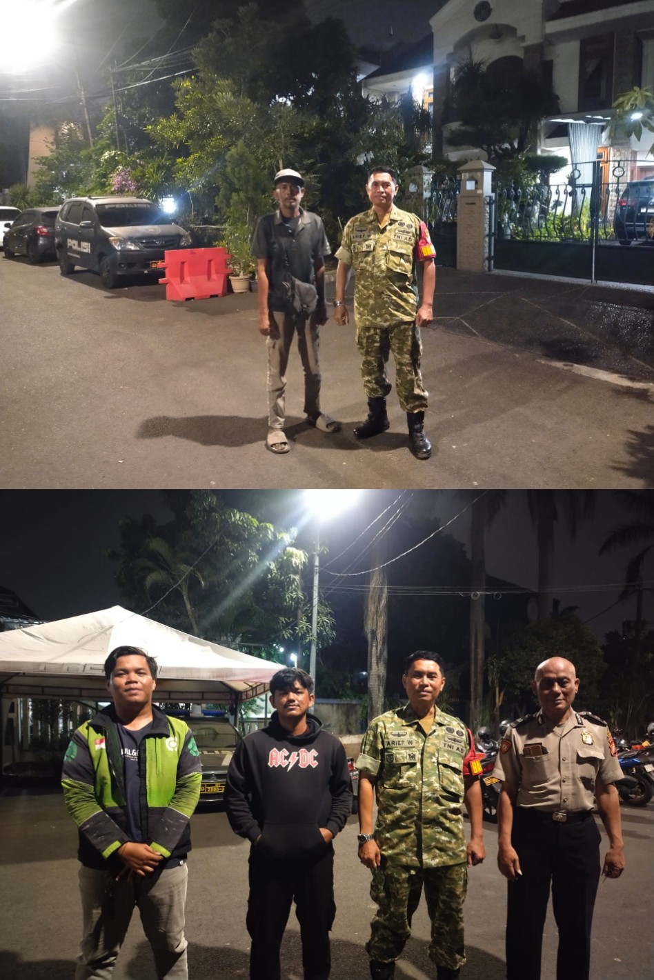 Cegah Gangguan Kamtibmas, Babinsa Peltu Arief W bersama Komduk Gelar Patroli Malam Hari 