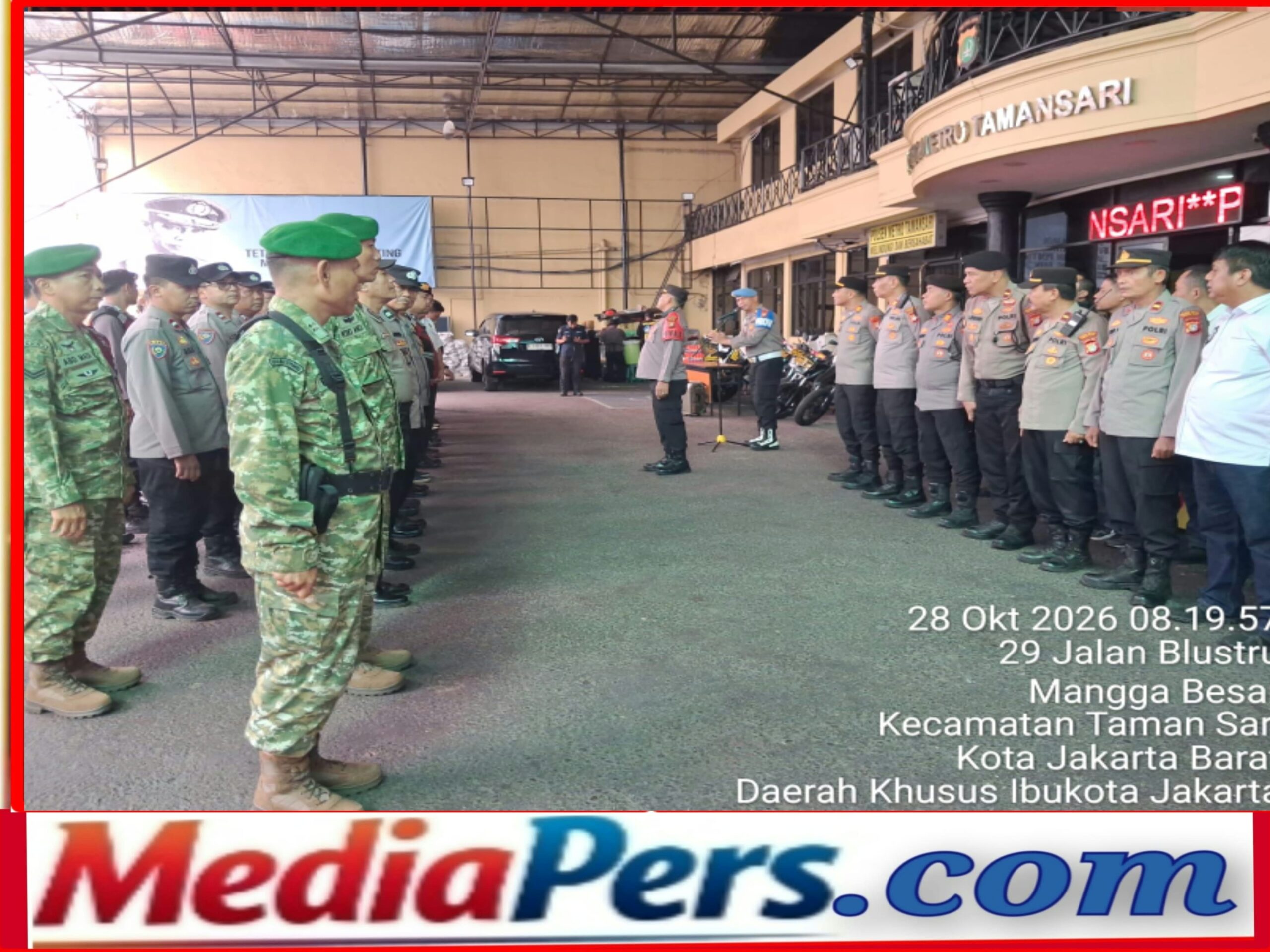 Polsek Metro Tamansari Gelar Apel Tiga Pilar, Siaga Amankan Unras di DPR/MPR