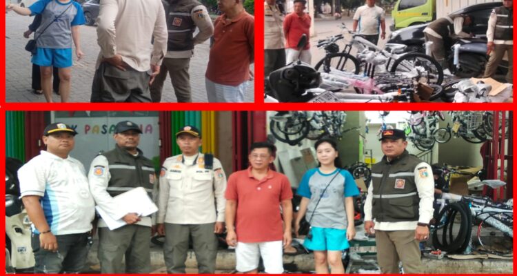 Ketua RT 010 RW 014 Cengkareng Timur Bersama Satpol PP Tertibkan Bengkel Sepeda yang Gunakan Fasos-Fasum di Ruko Pasadena