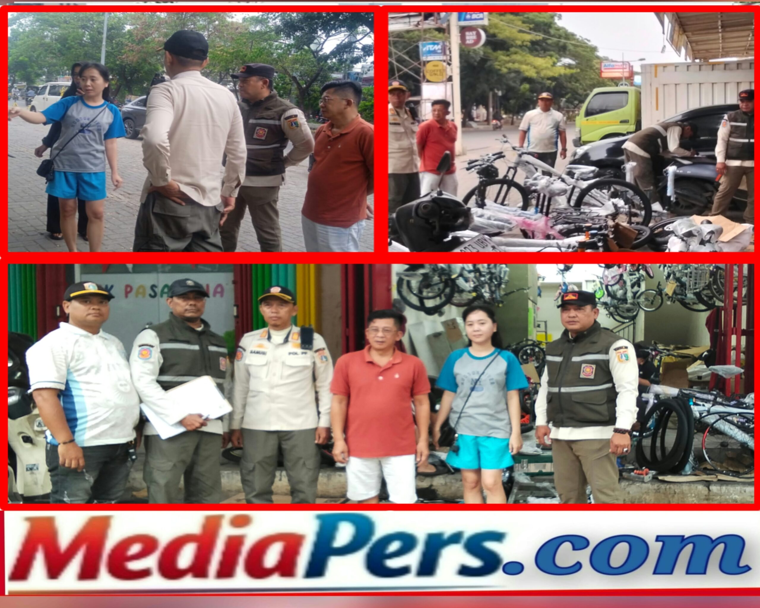 Ketua RT 010 RW 014 Cengkareng Timur Bersama Satpol PP Tertibkan Bengkel Sepeda yang Gunakan Fasos-Fasum di Ruko Pasadena