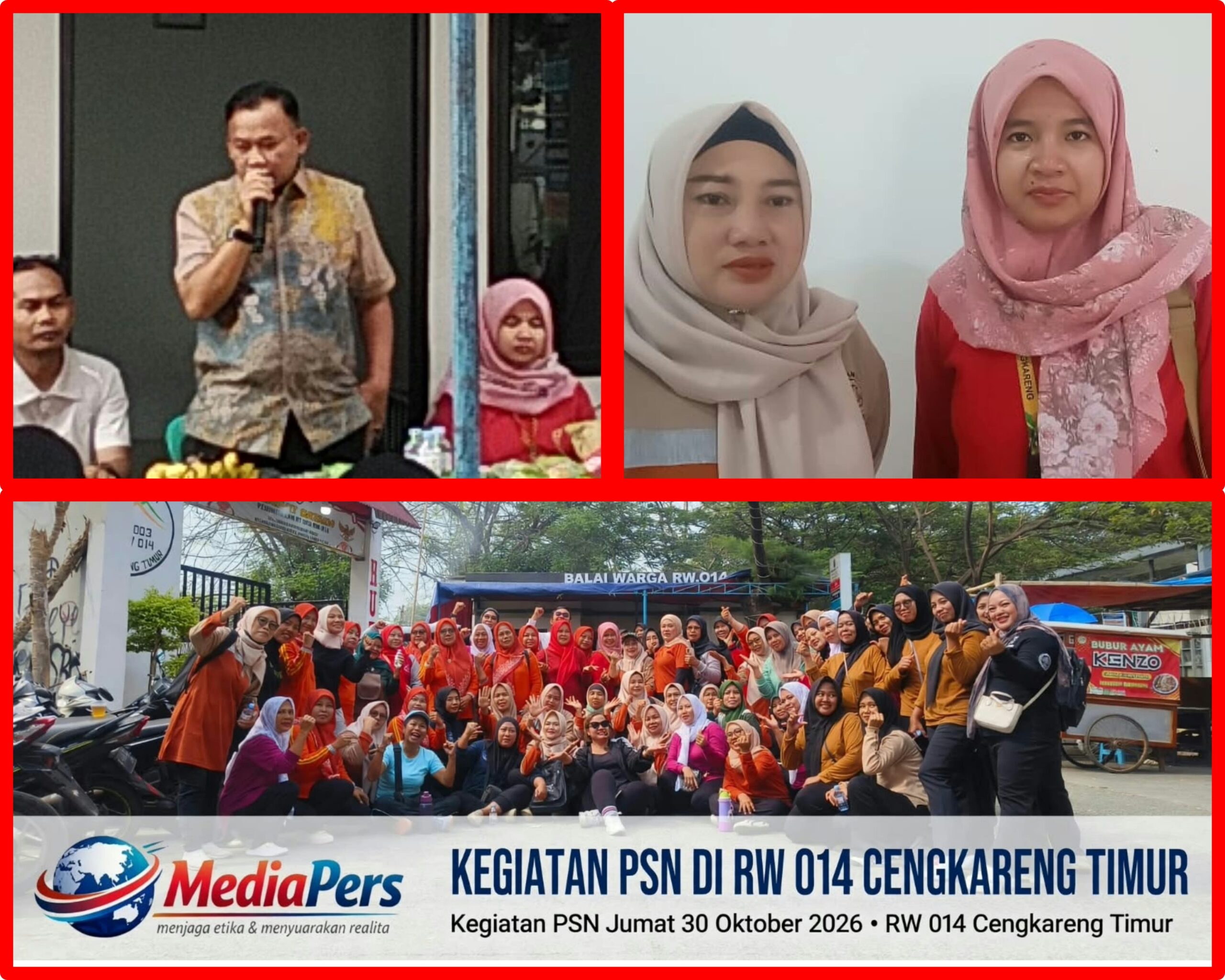 Cegah DBD, TP PKK RW 014; Kelurahan Cengkareng Timur Gelar Jumat Sehat dan PSN