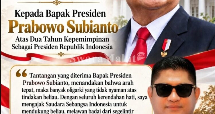 Kapita Kahagila Kesultanan Ternate: Dua Tahun Kepemimpinan Prabowo Subianto, Indonesia di Jalur Kemajuan Kapita Kahagila Kesultanan Ternate: Dua Tahun Kepemimpinan Prabowo Subianto, Indonesia di Jalur Kemajuan