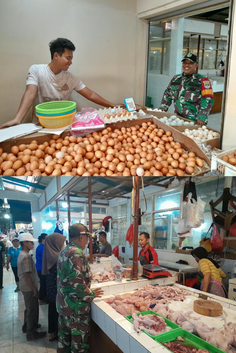 Turun Langsung di Pasar, Babinsa Sertu Syawal Pantau Perkembangan Harga Sembako